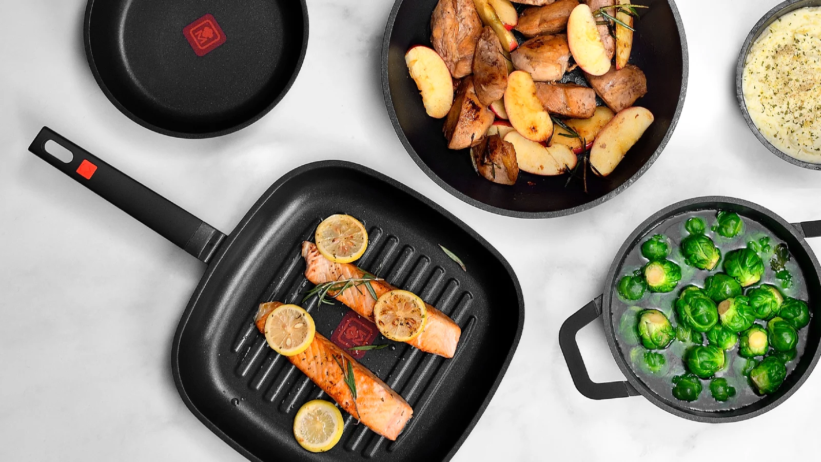 Sartén grill de aluminio fundido