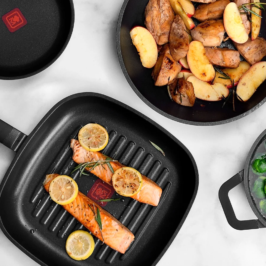 Sartén grill de aluminio fundido