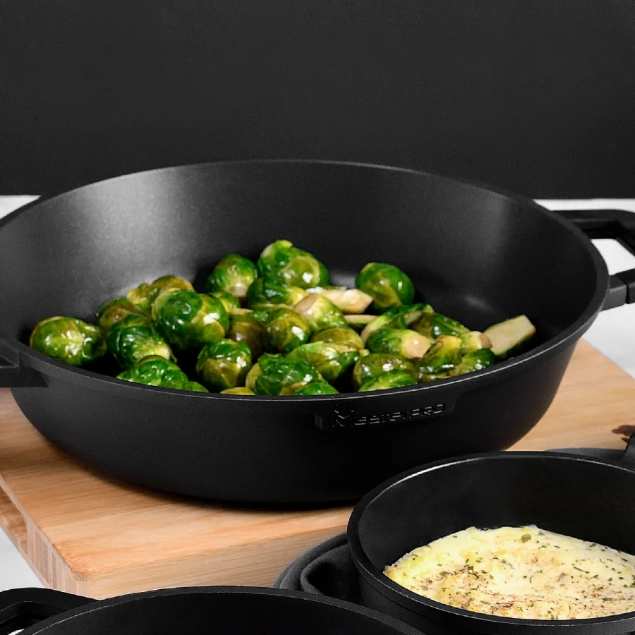 Cacerola baja de 32 cm de aluminio fundido