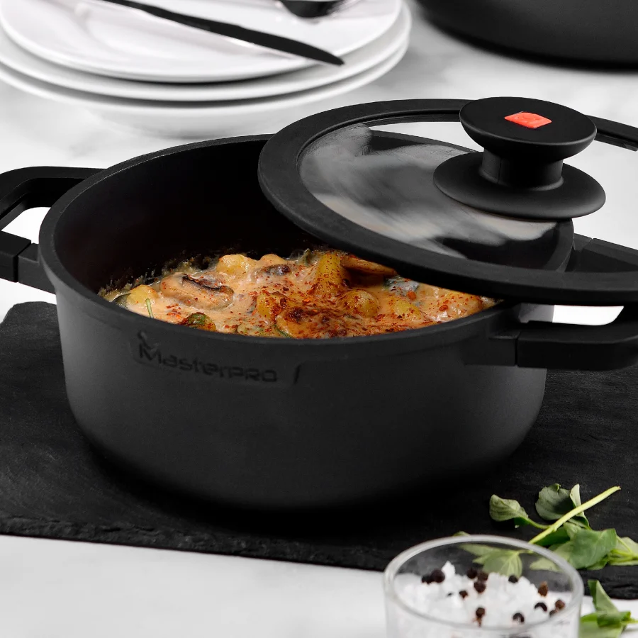 Cacerola con tapa aluminio fundido