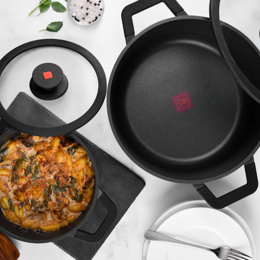 Cacerola con tapa aluminio fundido