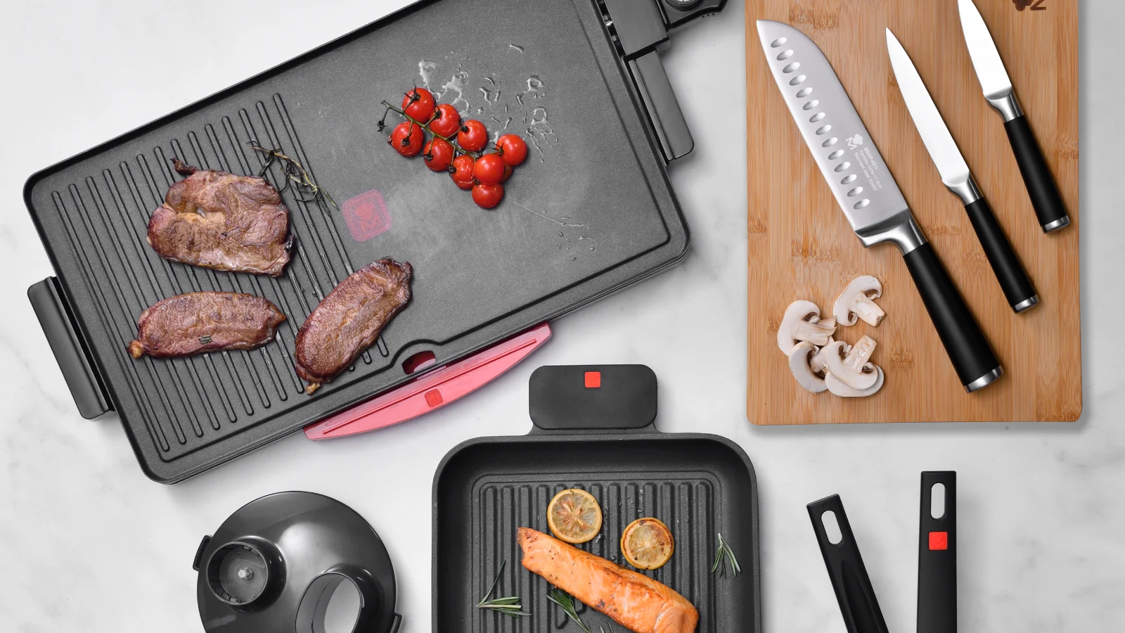 Plancha grill de aluminio fundido